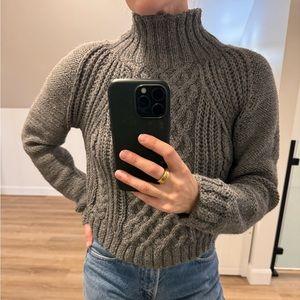 Smythe & Augden knit cropped turtleneck sweater